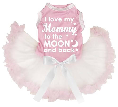 Petitebelle I Love My Mommy to The Moon and Back Welpenkleid für Welpen, Rosa/Beige, Größe XS Petitebelle I Love My Mommy to The Moon and Back Welpenkleid für Welpen, Rosa/Beige, Größe XS von Petitebelle