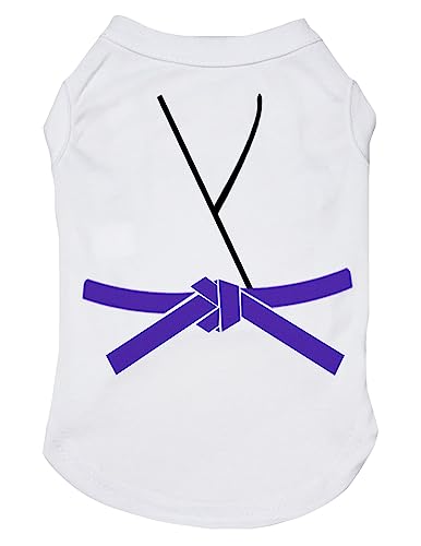 Petitebelle Judo Karate Taekwondo Jersey Puppy Dog Shirt (Weiß/Lila, XS) von Petitebelle