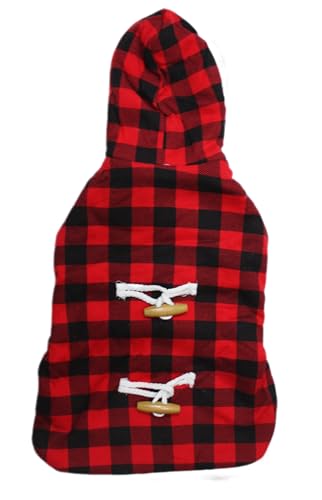 Petitebelle Kapuzen-Sweatshirt im britischen Stil, kariert, für Welpen, Hunde, Rot, Größe L Petitebelle Kapuzen-Sweatshirt im britischen Stil, kariert, für Welpen, Hunde, Rot, Größe L von Petitebelle