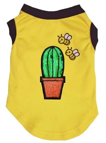 Petitebelle Little Bees & Cactus Hunde-Shirt für Welpen, Gelb/Schwarz, Größe XL Petitebelle Little Bees & Cactus Hunde-Shirt für Welpen, Gelb/Schwarz, Größe XL von Petitebelle
