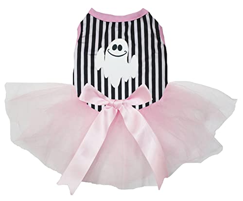 Petitebelle Little Ghost Hundekleid für Welpen, gestreift/Rosa, Größe XL von Petitebelle