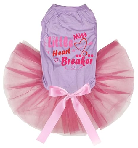 Petitebelle Little Miss Heart Breaker Hundekleid für Welpen, Lavendel/Rosa, Größe XXX-Large) von Petitebelle