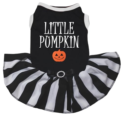 Petitebelle Little Pumpkin Welpenkleid für Welpen, Schwarz / Streifen, Größe XXXL von Petitebelle