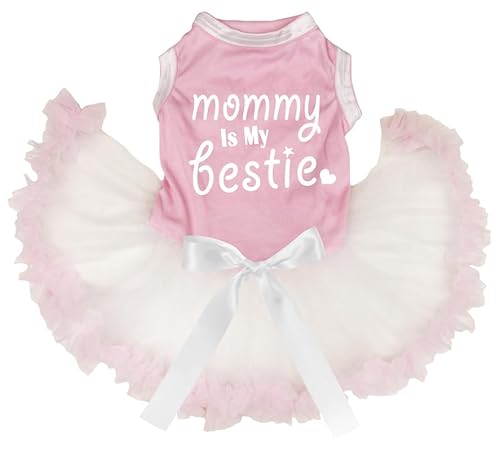 Petitebelle Mommy is My Bestie Hundekleid für Welpen, Rosa/Beige, Größe XL Petitebelle Mommy is My Bestie Hundekleid für Welpen, Rosa/Beige, Größe XL von Petitebelle