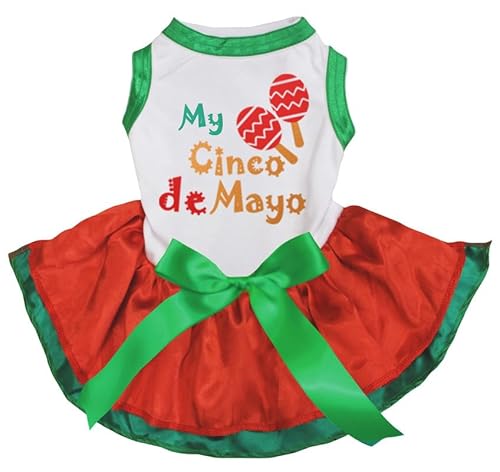 Petitebelle My Cinco De Mayo Maraca Hundekleid für Welpen, Weiß/Rotgrün, Größe XL Petitebelle My Cinco De Mayo Maraca Hundekleid für Welpen, Weiß/Rotgrün, Größe XL von Petitebelle