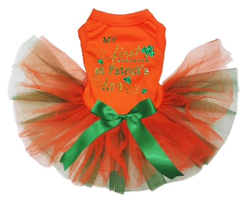 Petitebelle My First Clovers St. Patrick's Day Hundekleid für Welpen, Orange/Grün, Größe XS Petitebelle My First Clovers St. Patrick's Day Hundekleid für Welpen, Orange/Grün, Größe XS von Petitebelle