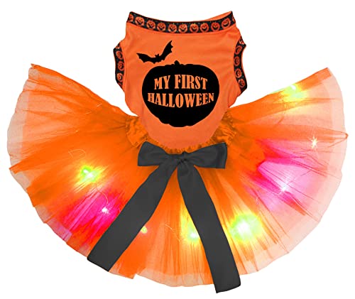 Petitebelle My First Halloween-Hundekleid (orange/orange LED, XXX-Large) von Petitebelle