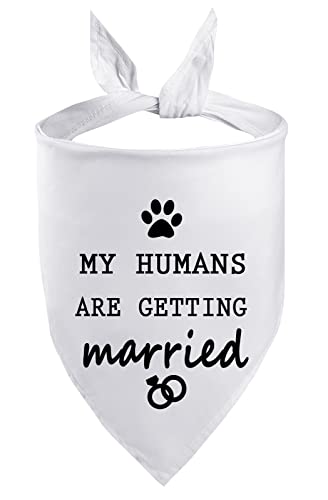 Petitebelle My Human Are Getting Married, Hundehalstuch, Größe S, Weiß von Petitebelle