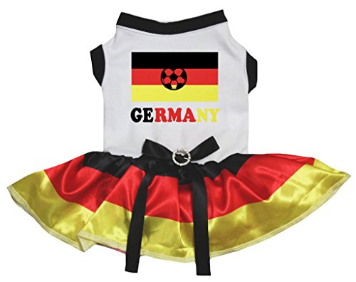 Petitebelle Hundekleid mit Nationalflagge, Deutschland, Größe XS von Petitebelle