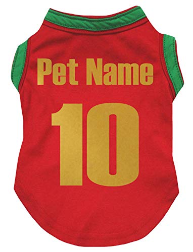 Petitebelle Personalisieren Nationales Thema Hundewelpen-Shirt (Portugal, XX-Large) von Petitebelle