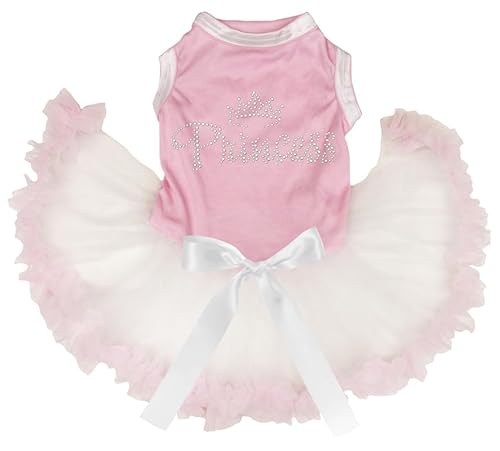 Petitebelle Prinzessinnenkleid für Hunde mit Strasssteinen (Rosa/Beige, Medium) von Petitebelle