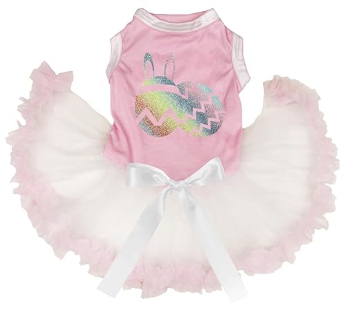 Petitebelle Rainbow Twin Easter Eggs Welpenkleid für Welpen, Rosa/Beige, Größe XS von Petitebelle
