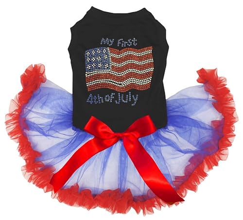 Petitebelle Rhinestones Hundekleid mit Aufschrift "My First USA Flagge", 4. Juli, Schwarz/Blau/Rot, Größe M Petitebelle Rhinestones Hundekleid mit Aufschrift "My First USA Flagge", 4. Juli, Schwarz/Blau/Rot, Größe M von Petitebelle