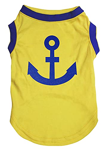 Petitebelle Sailor Anchor Hunde-Shirt, Größe XXL, Gelb von Petitebelle