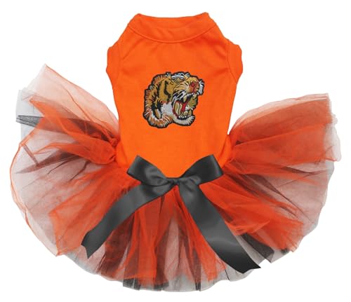 Petitebelle Tigerkopf Hundekleid für Welpen, Orange/Orange, Schwarz, Größe M Petitebelle Tigerkopf Hundekleid für Welpen, Orange/Orange, Schwarz, Größe M von Petitebelle