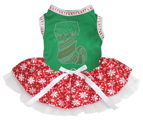 Petitebelle Weihnachtssockenkleid mit Strasssteinen, für Welpen, Größe XL, Grün / Schneeflocken Petitebelle Weihnachtssockenkleid mit Strasssteinen, für Welpen, Größe XL, Grün / Schneeflocken von Petitebelle