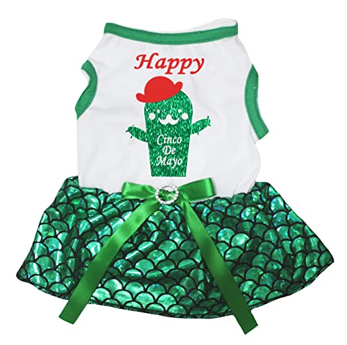 petitebelle Puppy Kleidung Kleid Cinco De Mayo Kaktus Shirt grün Mermaid Tutu von Petitebelle