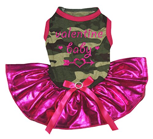 Petitebelle Valentine Baby Camouflage-Hemd, glitzernd, Hot Pink, Größe M von Petitebelle