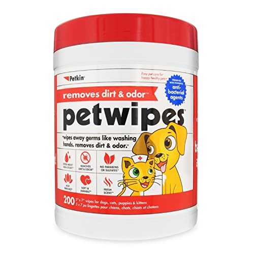 Petkin Mega PetWipes, Körper und Augenpartie – super praktische Hunde-Reinigungstücher, ideal für Zuhause oder Reisen – einfach zu bedienen von Petkin