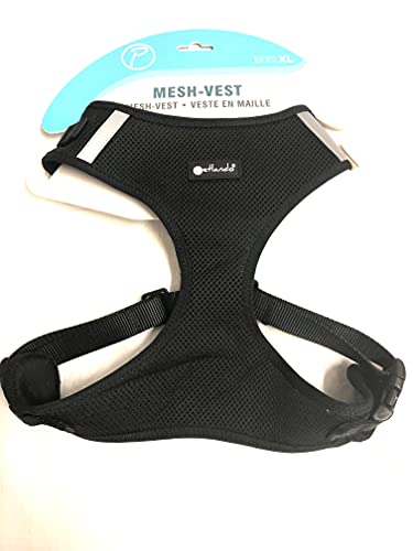 Brustgeschirr Mesh Vest schwarz XL (Halsumfang 44-50cm, Brustumfang 57-81cm) von Petlando