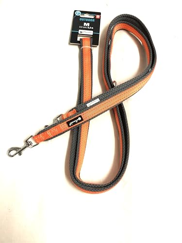 Petlando 2,3 m Outdoor- Führleine orange M mit reflektierenden Streifen (2,3 m /2,5 cm) von Petlando