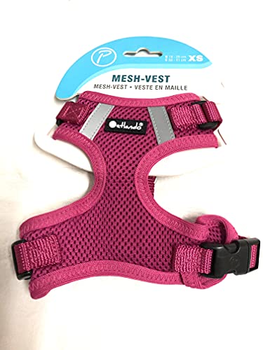 Petlando Brustgeschirr Mesh Vest Fuchsia XS (Halsumfang 18-26 cm, Brustumfang 32-41 cm) von Petlando