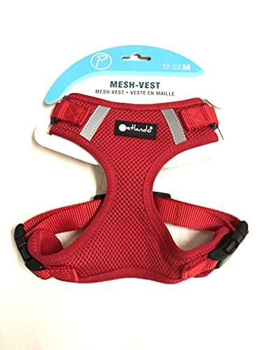 Petlando Brustgeschirr Mesh Vest Rot M (Halsumfang 32-37 cm, Brustumfang 41-53 cm) von Petlando