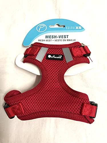 Petlando Brustgeschirr Mesh Vest Rot XS (Halsumfang18-26 cm, Brustumfang 32-41 cm) von Petlando