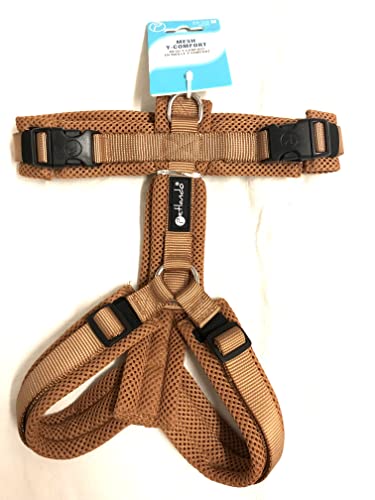 Petlando Brustgeschirr Mesh Y-Comfort Cognac M (Halsumfang 46-74 cm, Brustumfang 50-74 cm) von Petlando