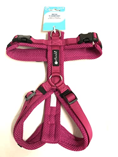 Petlando Brustgeschirr Mesh Y-Comfort Fuchsia M (Halsumfang 46-74 cm, Brustumfang 50-74 cm) von Petlando