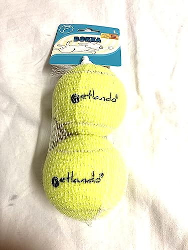 Petlando DOKKA Tennisbälle L (ca. 9 cm Durchm.) 2er Pack Robust von Petlando