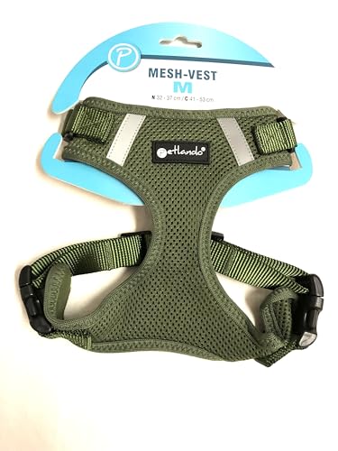 Petlando Hundebrustgeschirr Mesh-Vest Olive M (Halsumfang 32-37 cm, Brustumfang 41-53 cm) von Petlando
