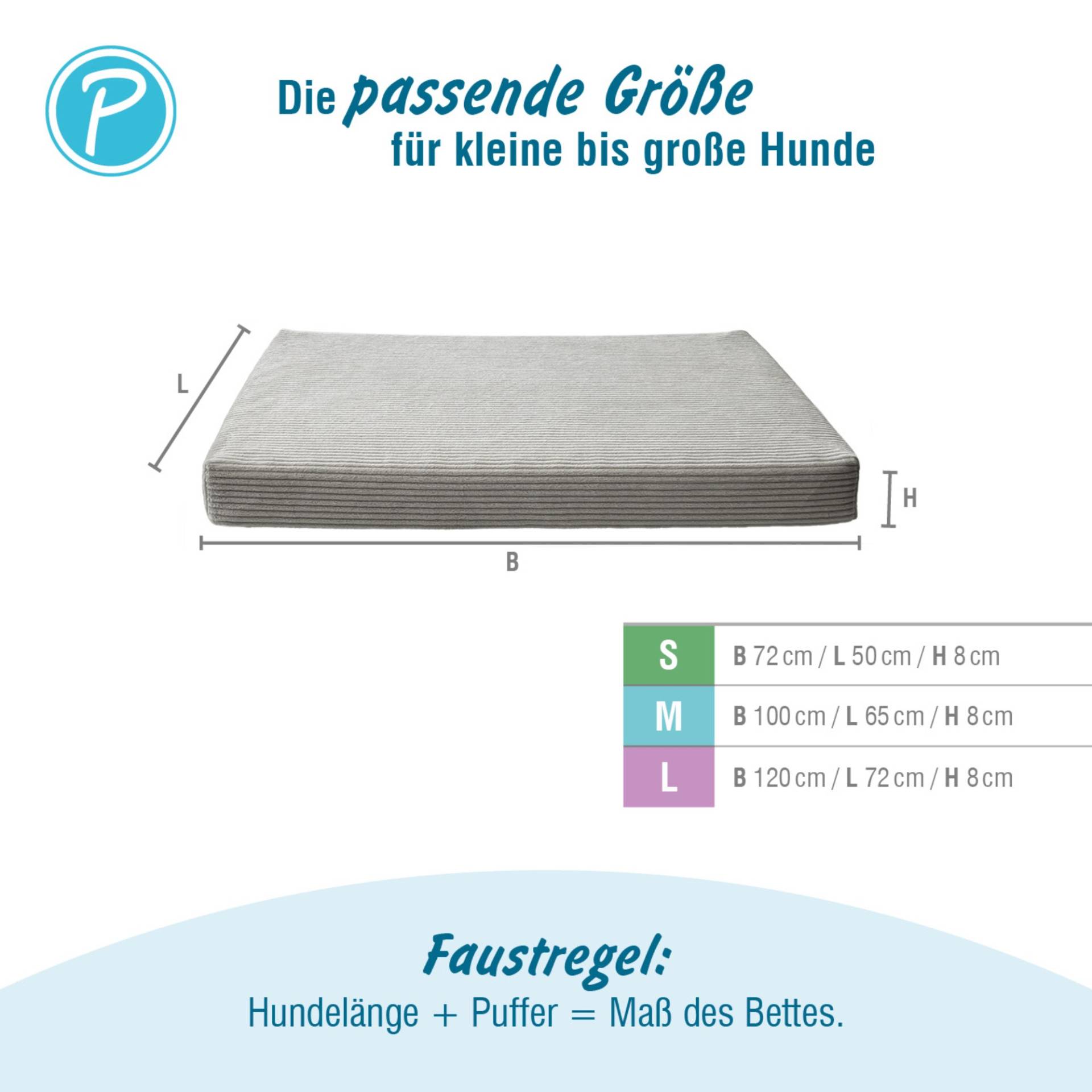 Petlando Hundekissen LikeOrtho Luke, grau - Größe L: L 72 x B 120 x H 10 cm Petlando Hundekissen LikeOrtho Luke, grau - Größe L: L 72 x B 120 x H 10 cm von Petlando