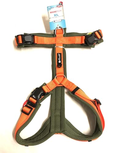Petlando MAGNETECH Hundebrustgeschirr Mesh Y-Comfort Orange/Olive XL Halsumfang 60-108 cm, Brustumfang 68-100 cm, 4 cm breit Petlando MAGNETECH Hundebrustgeschirr Mesh Y-Comfort Orange/Olive XL Halsumfang 60-108 cm, Brustumfang 68-100 cm, 4 cm breit von Petlando