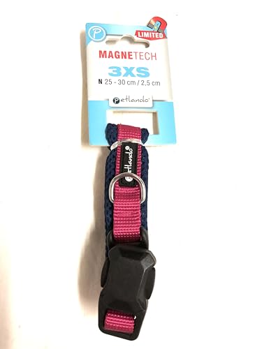 Petlando MAGNETECH Mesh-Halsband Fuchsia/Navy 3XS Halsumfang 25-30 cm, 2,5 cm breit Petlando MAGNETECH Mesh-Halsband Fuchsia/Navy 3XS Halsumfang 25-30 cm, 2,5 cm breit von Petlando