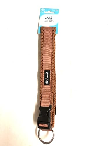Petlando Mesh-Halsband Cognac XXL (Halsumfang 60-65 cm, 4 cm breit) von Petlando