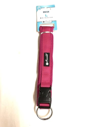 Petlando Mesh-Hundehalsband Fuchsia L (Halsumfang 50-55cm, 4 cm breit) von Petlando