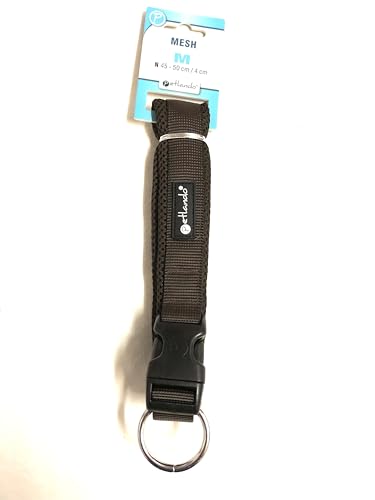 Petlando Mesh-Hundehalsband M Mocca (Halsumfang 45-50 cm, 4 cm breit) von Petlando
