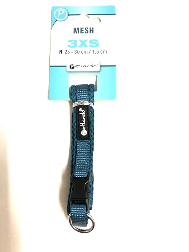 Petlando Mesh-Hundehalsband Petrol 3XS Halsumfang 25-30 cm/ 1,5 cm breit von Petlando