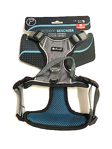 Petlando Mesh Outdoor Geschirr mit reflektierenden Streifen Anthrazit/Petrol S Brustumfang 46-56 cm Petlando Mesh Outdoor Geschirr mit reflektierenden Streifen Anthrazit/Petrol S Brustumfang 46-56 cm von Petlando