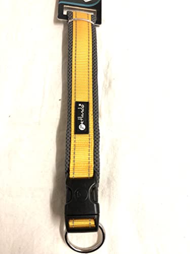Petlando Mesh Outdoor-Hundehalsband mit refkektierenden Streifen Gelb XXL Halsumfang 60-65 cm (40 mm breit) von Petlando