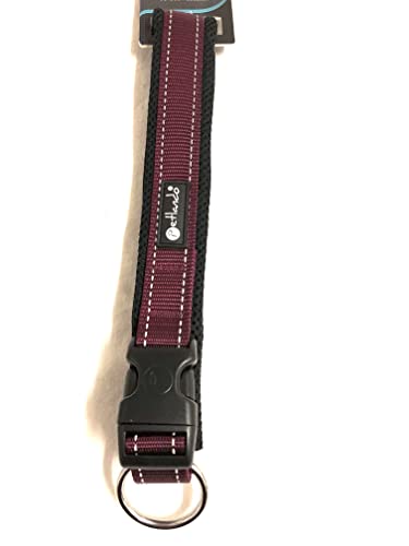 Petlando Mesh-Outdoor-Hundehalsband mit reflektierenden Streifen Berry XL Halsumfang 55-60 cm von Petlando