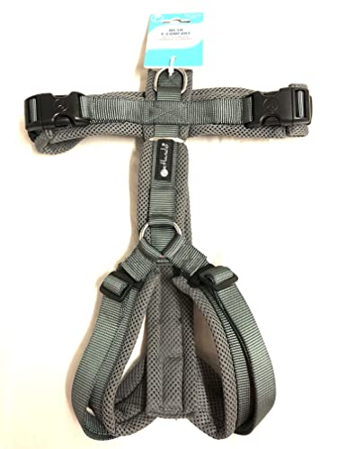 Petlando Mesh Y-Comfort Hundebrustgeschirr L Anthrazit (Halsumfang 46-80 cm, Brustumfang 56-82 cm) von Petlando