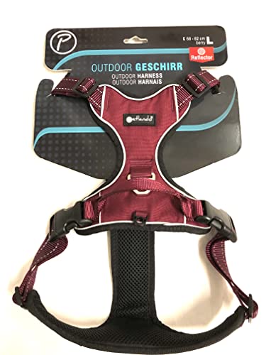 Petlando Outdoor-Brustgeschirr mit Reflektorstreifen Berry XL (Brustumfang 82-106 cm) von Petlando