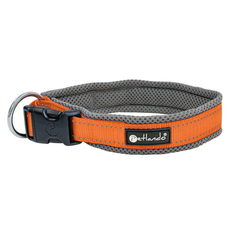 Petlando Outdoor Halsband, orange - Größe M: 45 - 50 cm Halsumfang, 40 mm breit von Petlando