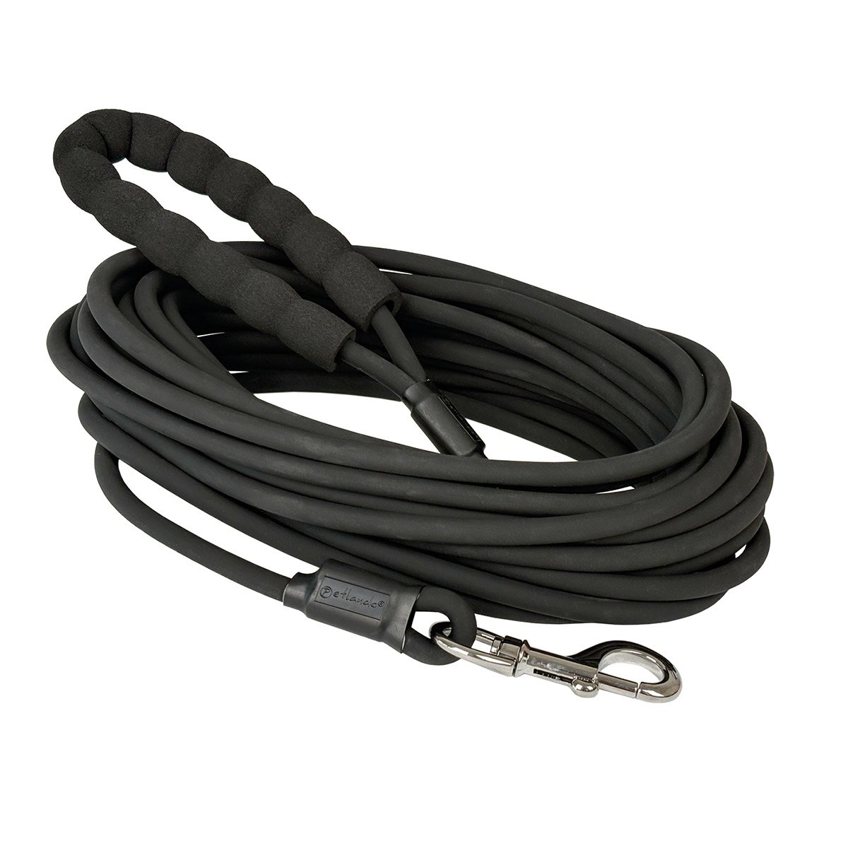 Petlando Trekking Leine rund mit Griff schwarz 10 m von Petlando