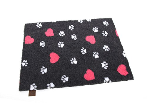 Original Vetbed® Isobed SL anthrazit hearts & paws 150 x 100 cm von Petlife