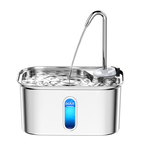 Edelstahl Katze Wasserbrunnen zum Trinken + 4pcs 6-lagige Filter, 2.5L 2,494.8 g 304 Edelstahl Katze Trinkbrunnen Wasserhahn Stil BPA-Frei, Haustier Wasserbrunnen für Katzen Innen, Hund Wasserspender Edelstahl Katze Wasserbrunnen zum Trinken + 4pcs 6-lagige Filter, 2.5L 2,494.8 g 304 Edelstahl Katze Trinkbrunnen Wasserhahn Stil BPA-Frei, Haustier Wasserbrunnen für Katzen Innen, Hund Wasserspender von Petlipo