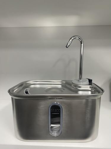 Edelstahl-Katzen-Wasser-Brunnen, 2.6L/88oz 304 Edelstahl-Katzen-Brunnen zum Trinken, Haustier-Wasser-Brunnen für Katzen innen, BPA-freier Hundewasser-Spender (Fenster-Brunnen mit 4 Filter & 4 Schwämme Edelstahl-Katzen-Wasser-Brunnen, 2.6L/88oz 304 Edelstahl-Katzen-Brunnen zum Trinken, Haustier-Wasser-Brunnen für Katzen innen, BPA-freier Hundewasser-Spender (Fenster-Brunnen mit 4 Filter & 4 Schwämme von Petlipo
