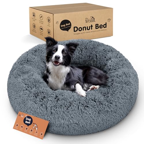Petloox Donut-Hundebett – Premium-Komfort zur Linderung von Angstzuständen, flauschiges und beruhigendes Design mit ultraweicher Unterstützung, gemütliches, rundes Hundebett mit superweichem Petloox Donut-Hundebett – Premium-Komfort zur Linderung von Angstzuständen, flauschiges und beruhigendes Design mit ultraweicher Unterstützung, gemütliches, rundes Hundebett mit superweichem von Petloox